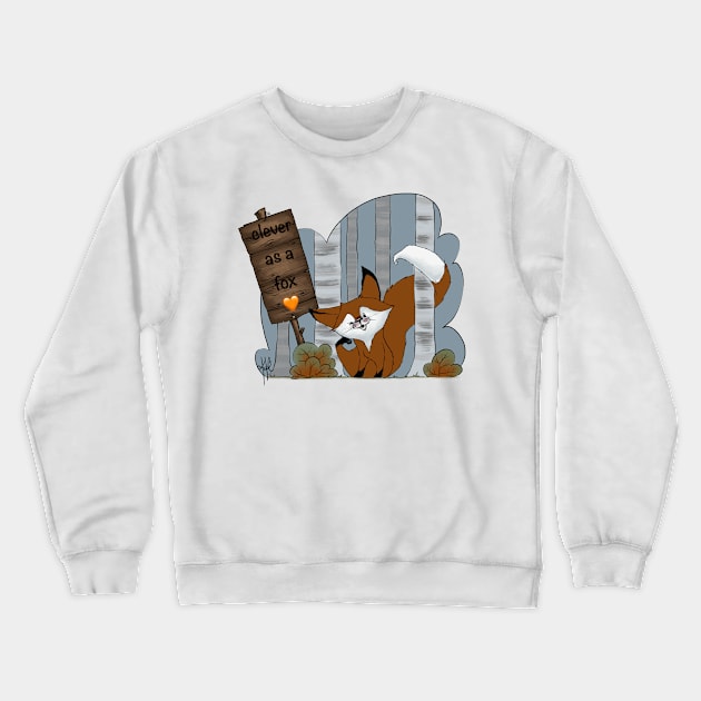 Clever fox Crewneck Sweatshirt by LadyKikki